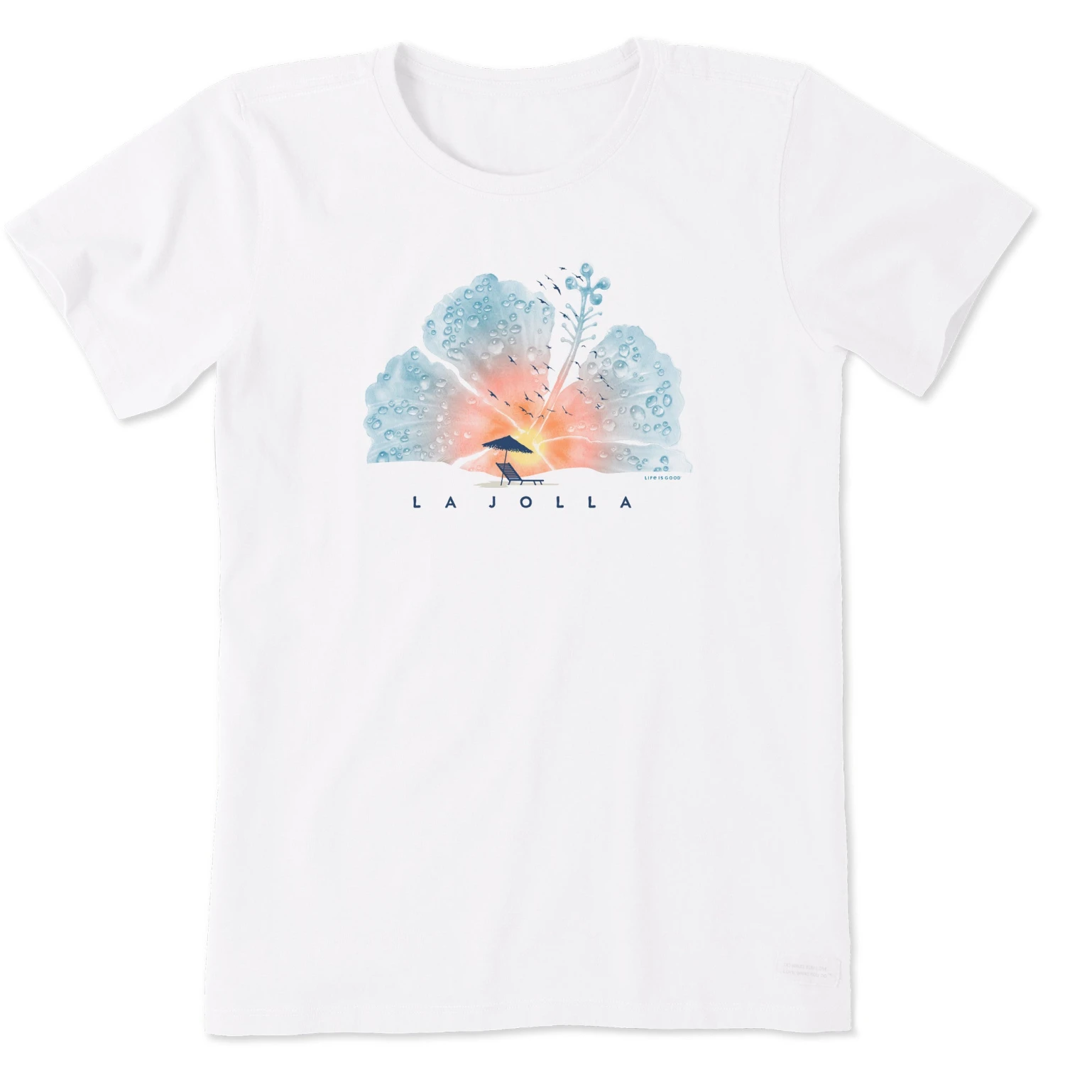 Women's Hibiscus La Jolla Short Sleeve Crusher-LITE Tee 1 Women's Hibiscus La Jolla Short Sleeve Crusher-LITE Tee
