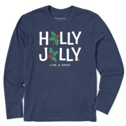 Men's Holly Jolly Long Sleeve Crusher Tee