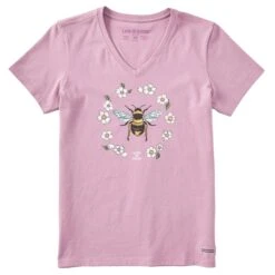Women's Flowerbee Short Sleeve Vee