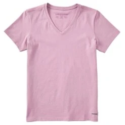 Women's Solid Short Sleeve Vee