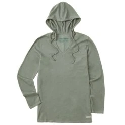 Women's Solid Long Sleeve Crusher-LITE Hooded Tee