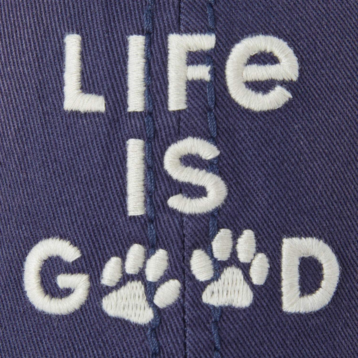 Adult Unisex Life Is Good Paw Print Sunwashed Chill Cap 2 Adult Unisex Life Is Good Paw Print Sunwashed Chill Cap - Image 2