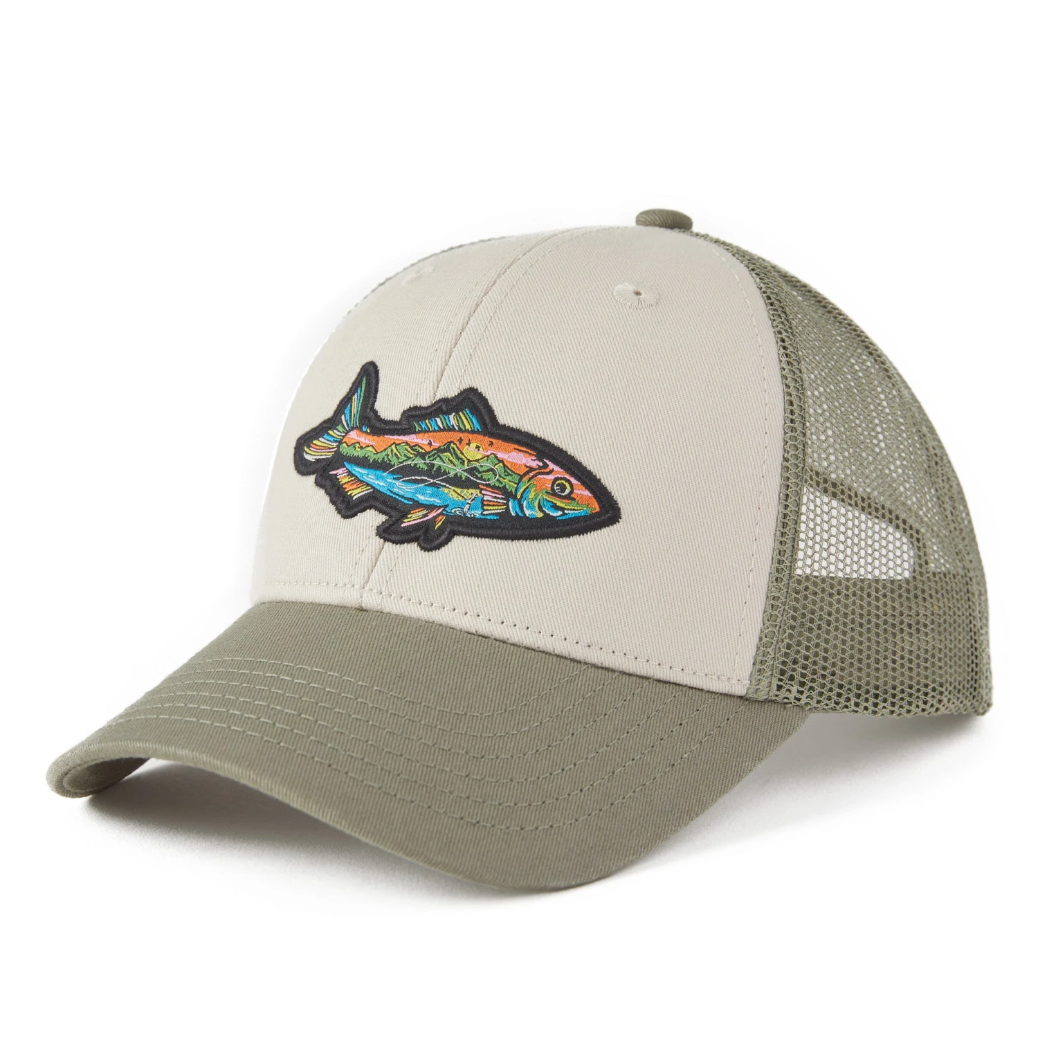 Adult Unisex Fish Mountain Scene Trucker 4 Adult Unisex Fish Mountain Scene Trucker - Image 4