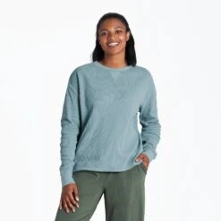 Women's Solid Long Sleeve Thermal Tee -LIFE IS GOOD SHOP 110167 1