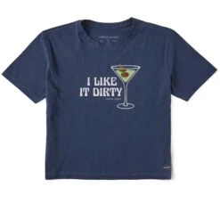 Women's I Like It Dirty Martini Short Sleeve Crusher Boxy Tee