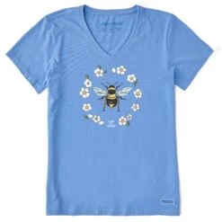 Women's Flowerbee Short Sleeve Vee -LIFE IS GOOD SHOP 111058 1