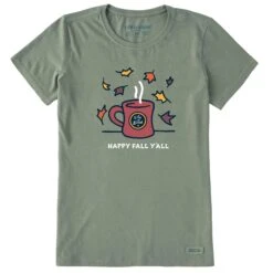 Women's Happy Fall Y'all Mug Short Sleeve Crusher Tee -LIFE IS GOOD SHOP 111558 1