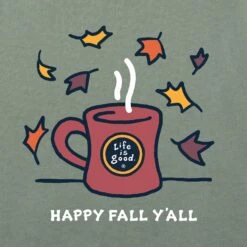 Women's Happy Fall Y'all Mug Short Sleeve Crusher Tee -LIFE IS GOOD SHOP 111558 2