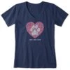 Women's Just Add Love Paw Heart Short Sleeve Vee