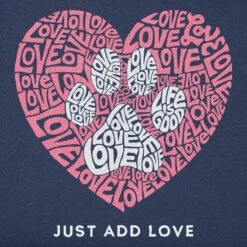 Women's Just Add Love Paw Heart Short Sleeve Vee -LIFE IS GOOD SHOP 113667 2 98476f8f a0a1 4ba5 a9f7 c03245dc0d0d
