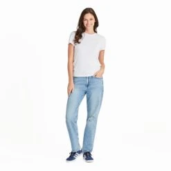 Women's Solid Modal Ribbed Tee -LIFE IS GOOD SHOP 115752 4