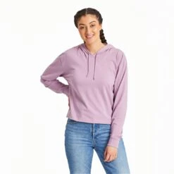Women's Solid Crusher Boxy Hoodie -LIFE IS GOOD SHOP 116633 1