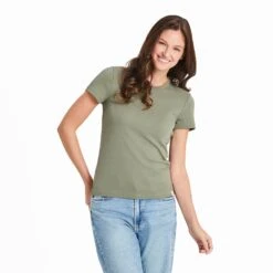 Women's Solid Modal Ribbed Tee -LIFE IS GOOD SHOP 119737 1