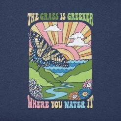 Women's Grass Is Greener Butterfly Poster Short Sleeve Tee -LIFE IS GOOD SHOP 119945 2
