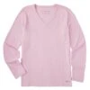 Women's Solid Long Sleeve Crusher Vee