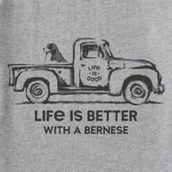 Men's Better With A Bernese Truck Short Sleeve Tee -LIFE IS GOOD SHOP 124775 2 0947eb1c f833 4e8f b8bb e6db0adf40d2