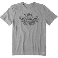 Men's Better With A Bernese Truck Short Sleeve Tee -LIFE IS GOOD SHOP 124783 1