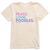 Women's Peace. Love. Poodles. Short Sleeve Crusher Tee