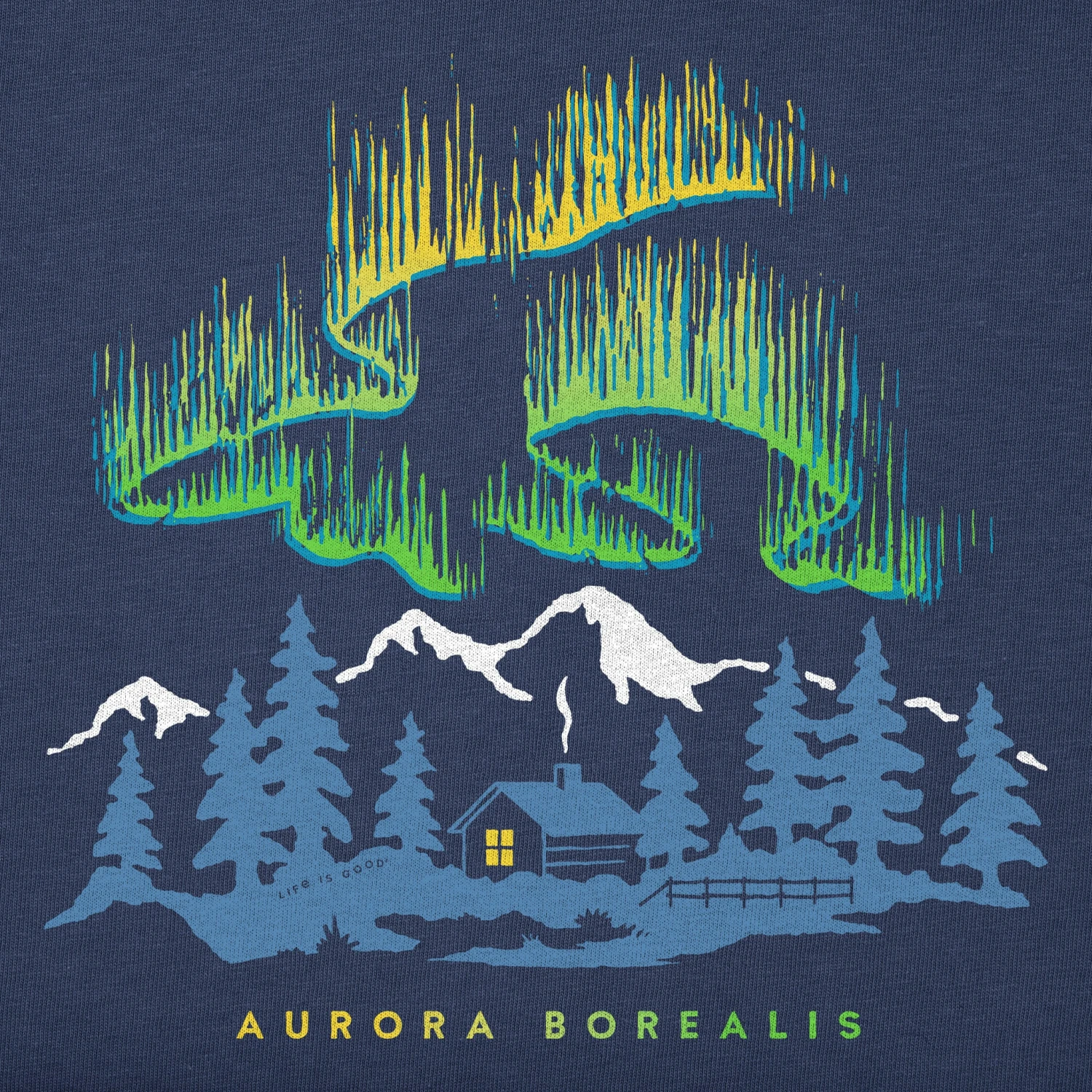 Men's Aurora Borealis Cabin Short Sleeve Crusher Tee 2 Men's Aurora Borealis Cabin Short Sleeve Crusher Tee - Image 2