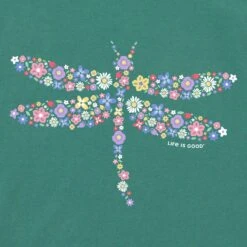 Women's Dragonfly Flowers Short Sleeve Tee -LIFE IS GOOD SHOP 126193 2
