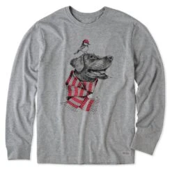 Men's Dog And Bird Buddies Long Sleeve Crusher Tee