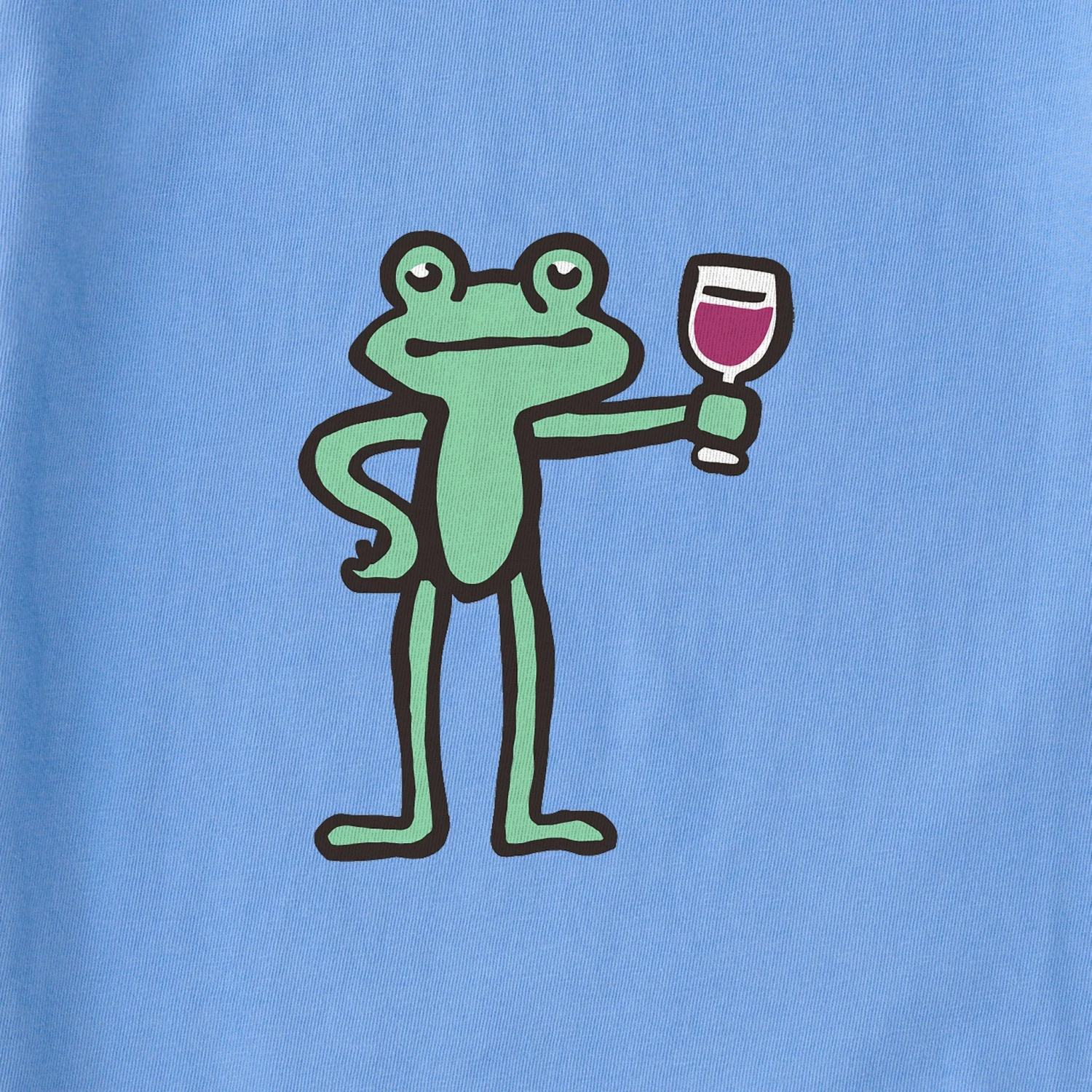 Women's Frog With Wine Short Sleeve Crusher Boxy Tee 6 Women's Frog With Wine Short Sleeve Crusher Boxy Tee - Image 6