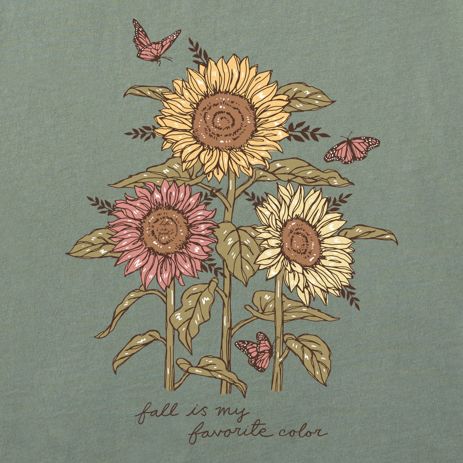Women's Fall Is My Favorite Sunflowers Short Sleeve Crusher Vee 2 Women's Fall Is My Favorite Sunflowers Short Sleeve Crusher Vee - Image 2
