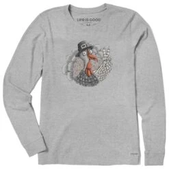 Women's Peaceful Turkey Long Sleeve Crusher Tee