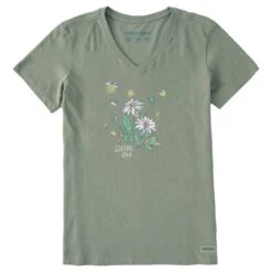 Women's Dreamy Shine On Daisies Short Sleeve Crusher Vee 10 Women's Dreamy Shine On Daisies Short Sleeve Crusher Vee -LIFE IS GOOD SHOP 128335 1