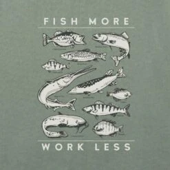 Men's Freshwater Fish More Work Less Short Sleeve Tee -LIFE IS GOOD SHOP 128416 2