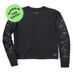Women's Zodiac Constellations Long Sleeve Crusher Boxy Tee