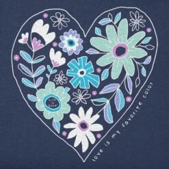 Women's Love Flower Heart Short Sleeve Vee -LIFE IS GOOD SHOP 129380 2 e4e93b8f 5806 4eb9 946b 9a4b16234c40