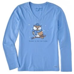 Women's Winter Is For The Birds Owl Long Sleeve Crusher Vee