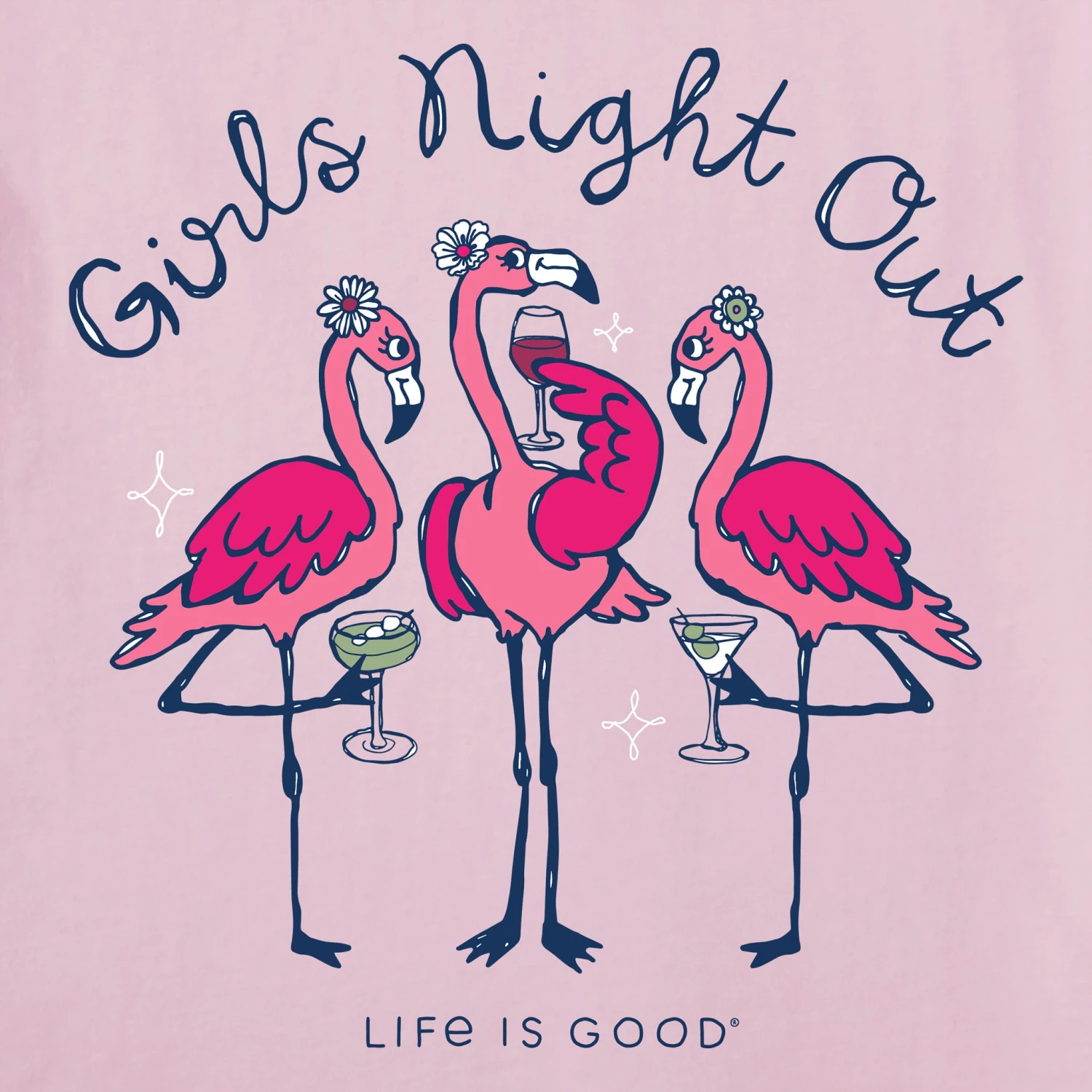 Women's Girls Night Out Flamingo Short Sleeve Tee 12 Women's Girls Night Out Flamingo Short Sleeve Tee - Image 12