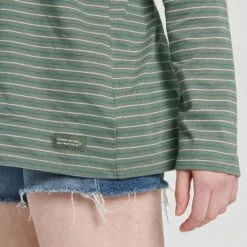 Women's Solid Long Sleeve Striped Crusher-LITE Hooded Tee -LIFE IS GOOD SHOP 133245 4