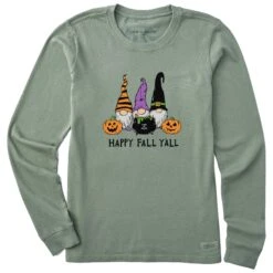 Women's Happy Fall Y'all Long Sleeve Crusher Tee