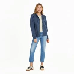 Women's Solid Good Vibes Fleece Zip Hoodie -LIFE IS GOOD SHOP 135319 4