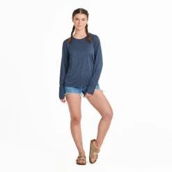 Women's Solid Long Sleeve Sun Crusher Tee -LIFE IS GOOD SHOP 135444 3