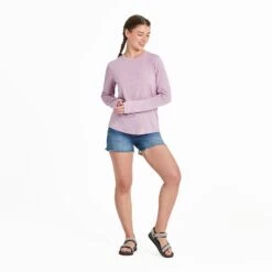 Women's Solid Long Sleeve Sun Crusher Tee -LIFE IS GOOD SHOP 135446 3