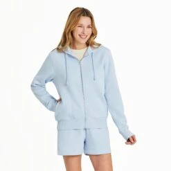 Women's Solid Good Vibes Fleece Zip Hoodie -LIFE IS GOOD SHOP 136616 1