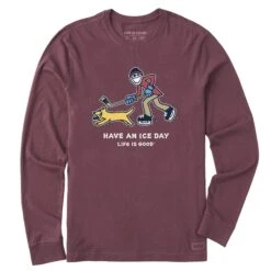 Men's Jake And Rocket Ice Skating Long Sleeve Crusher Tee
