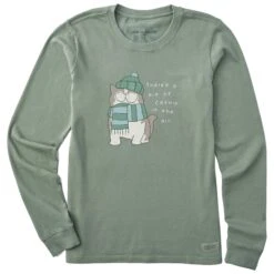 Women's Catnip In The Air Cat Long Sleeve Crusher Tee -LIFE IS GOOD SHOP 137115 1