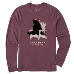 Men's Holiday Adirondack Papa Bear Long Sleeve Crusher Tee
