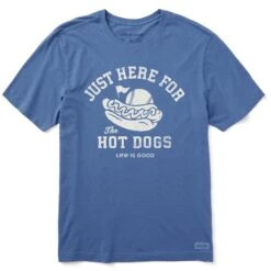 Men's Here For The Hot Dogs Baseball Short Sleeve Crusher Tee