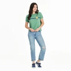 Women's Here Comes The Sun Skateboarding Short Sleeve Crusher Boxy Tee -LIFE IS GOOD SHOP 139716 5