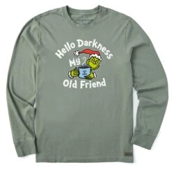 Men's Grinch Hello Darkness Long Sleeve Crusher Tee -LIFE IS GOOD SHOP 140233 1