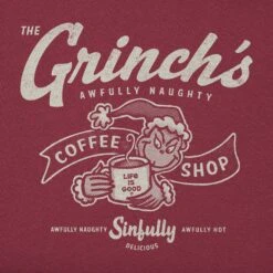 Men's Grinch Coffee Shop Long Sleeve Crusher Tee -LIFE IS GOOD SHOP 140253 2