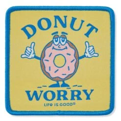 Adult Unisex Donut Worry Woven Patch