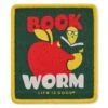 Adult Unisex Book Worm Woven Patch