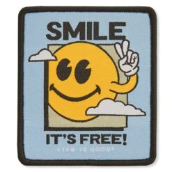 Adult Unisex Smile It's Free! Clouds Woven Patch